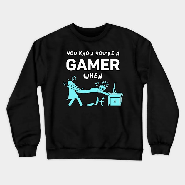 Gamer Funny Gaming Addict Video Games Geek Crewneck Sweatshirt by Foxxy Merch